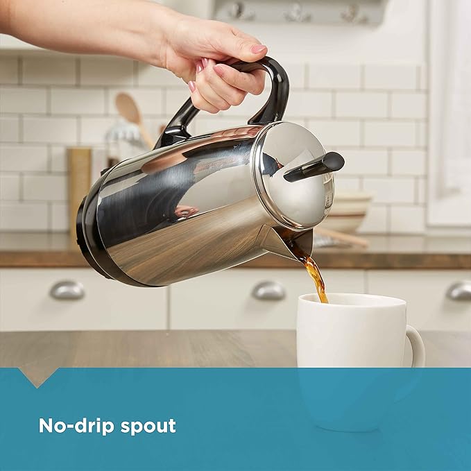 Farberware 12 Cup Electric Coffee Percolator Coffee Maker with Stainless Steel Basket Automatic Keep Warm No-Drip Spout