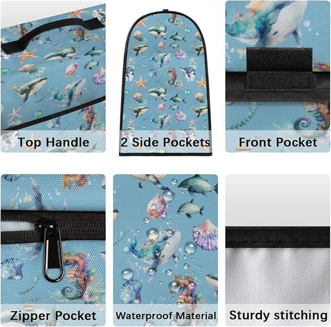cfpolar Kitchen Aid Mixer Cover Compatible with 6-8 Quarts Summer Dolphin Starfish Stand Mixer Cover Kitchen Aid Mixers Accessories Appliance Organizer Bag Dust Covers with Zipper Pocket