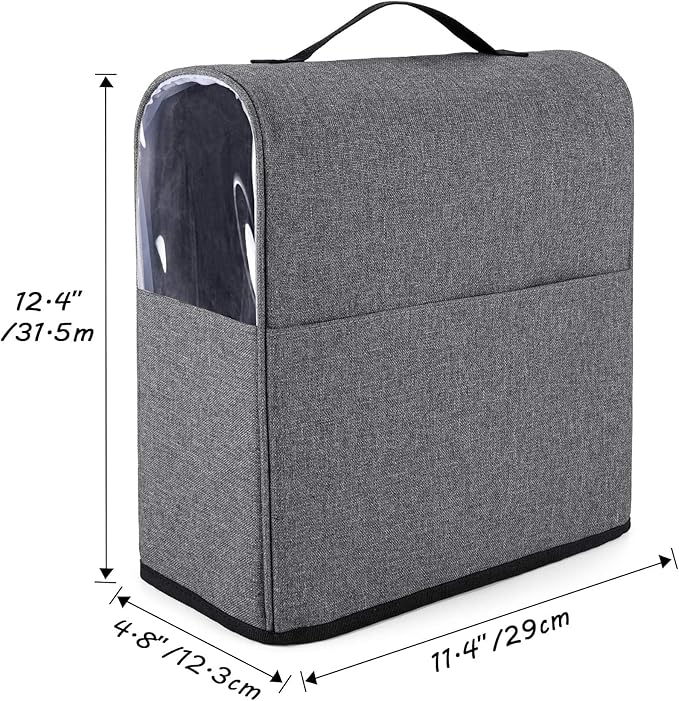 CURMIO Coffee Maker Carrying Bag &amp Coffee Maker Dust Cover Compatible with Keurig K-Mini or K-Mini Plus Single Serve Coffee Brewer Travel Bag with Pockets for K-Cup Pods