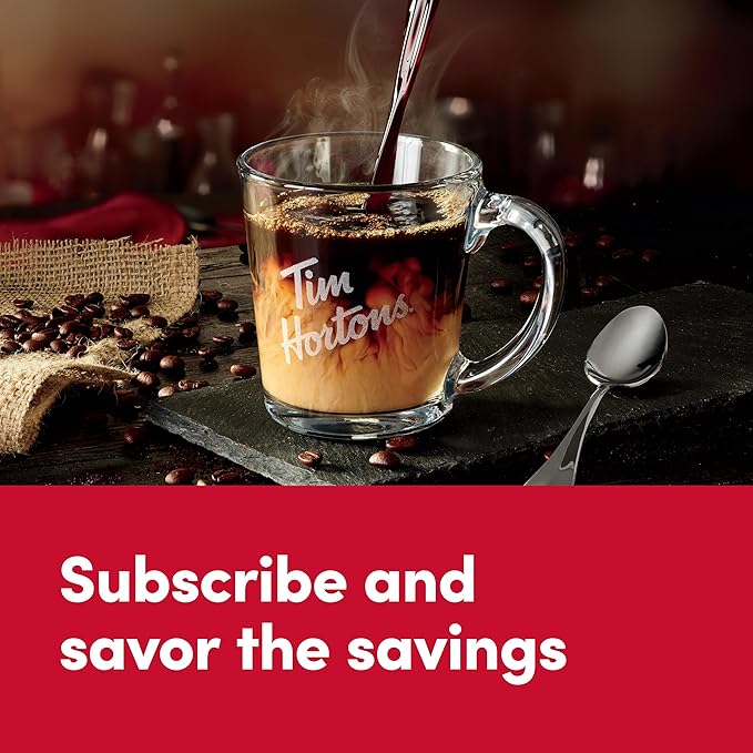 Tim Hortons Dark Roast Coffee Single-Serve K-Cup Pods Compatible with Keurig Brewers 32ct K-CupsRed (Pack of 2)