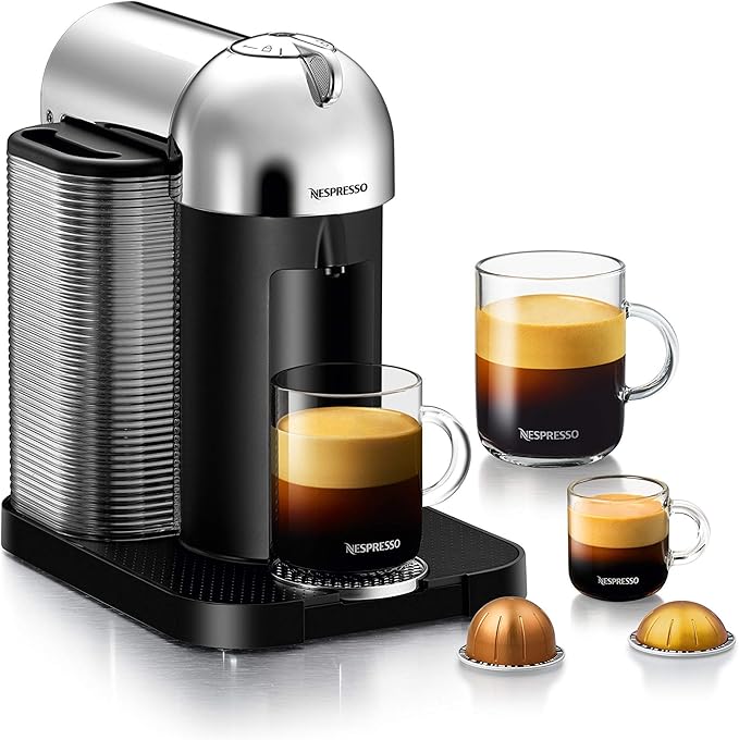 Nespresso Vertuo Coffee and Espresso Machine by Breville (Chrome) (Renewed)