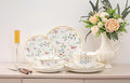 Bone China Plates and Bowels12-Pieces Dinnerware Sets Highly Chip and Crack Resistant Dishwasher &amp Microwave Safe Dishes Set Dense and Translucence
