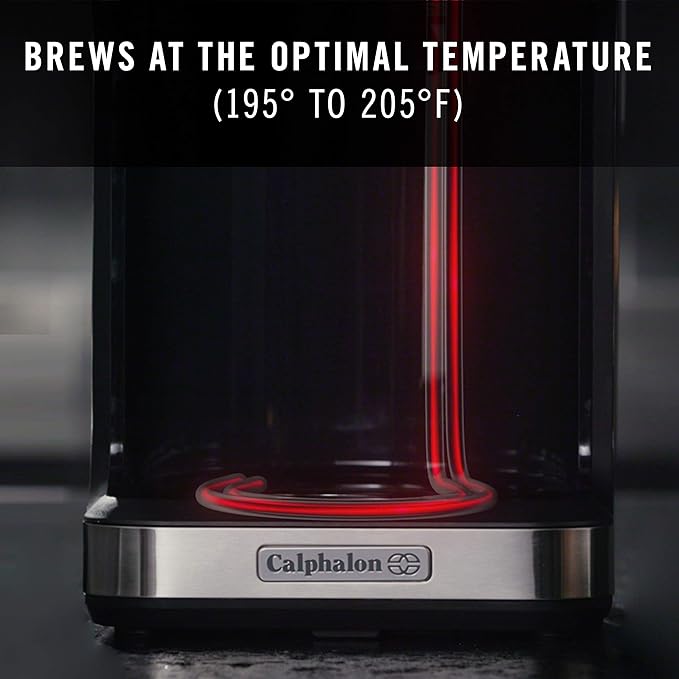 Calphalon Coffee Maker Programmable Coffee Machine with Glass Carafe 14 Cups Stainless Steel