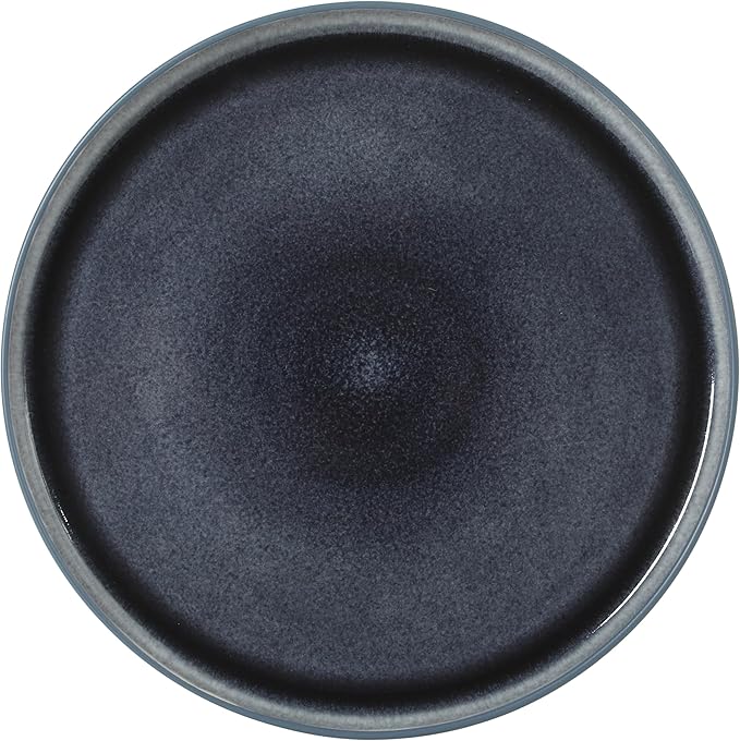 Gibson Elite Reactive Stoneware Dinnerware Set - Tahoe Sunset Matte Exterior &amp Shiny Interior Blue | 12-Piece – Plates and Bowls Durable Everyday Dish Set Microwave &amp Dishwasher Safe