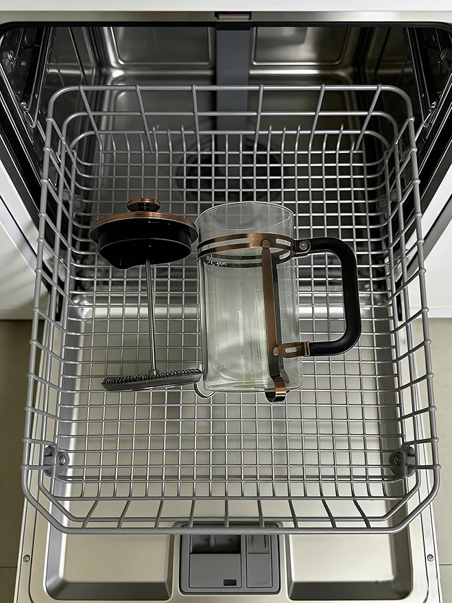 French Press Coffee Maker 34Oz Coffee Press with 304 Stainless Steel 4 Filters Borosilicate Glass Heat Resistant Carafe 100% BPA-Free Teapot &amp Coffee Press Copper Finish