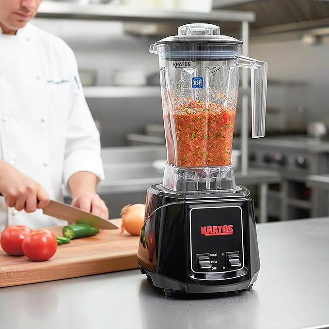 Kratos Commercial 2 HP Blender with Toggle Controls Pulse Feature 64 Oz. Jar 120V 1500W 5-15P Plug Black Countertop Professional Blender (29B-001)