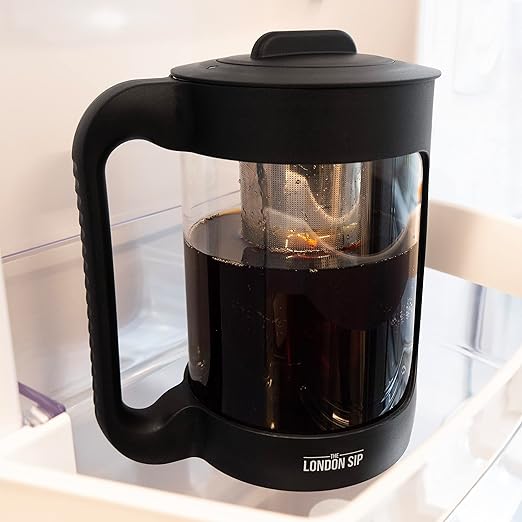 The London Sip Cold Brew Coffee Maker 1500ml Cold Brew Pitcher with 304 Stainless Steel Filter Borosilicate Glass Iced Coffee Pitcher with Handle &amp Pour Spout Reusable Cold Brewer for Coffee &a