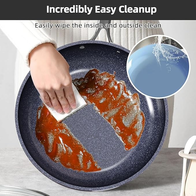 Nuwave Lux 13pc Forged Lightweight Cookware Set PFAS Free Healthy G10 Duralon Ceramic Coating Ultra Non-Stick Stay-Cool Handles Works on All Cooktops &amp Induction Ready