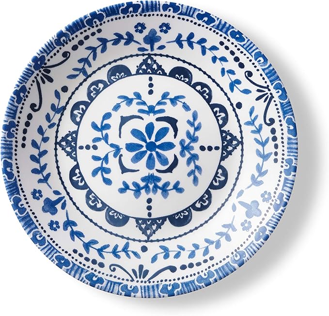 Corelle Vitrelle 18-Piece Service for 6 Dinnerware Set Triple Layer Glass and Chip Resistant Lightweight Round Plates and Bowls Set Portofino