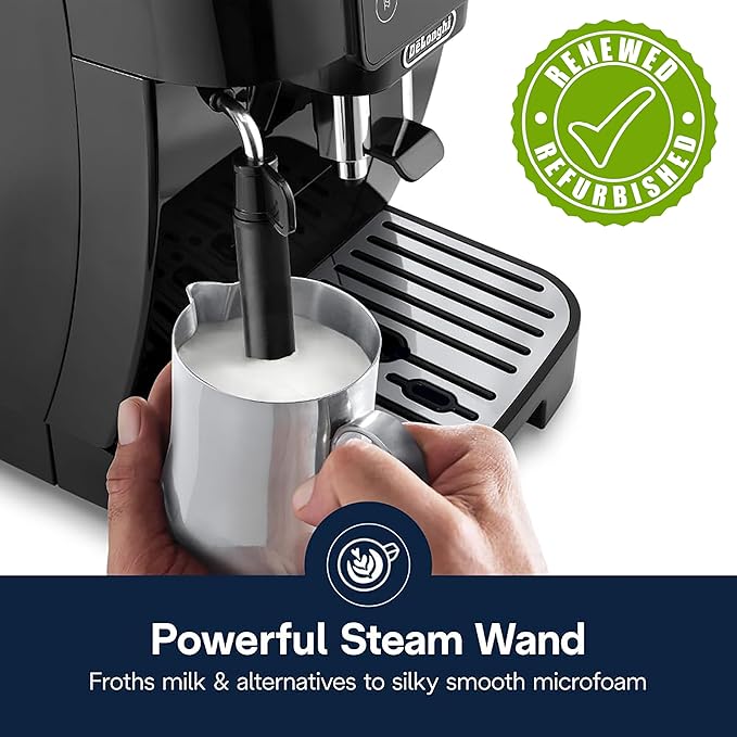 De'Longhi Magnifica Start Automatic Espresso Machine with Manual Frother Black ECAM22022SB (Renewed)