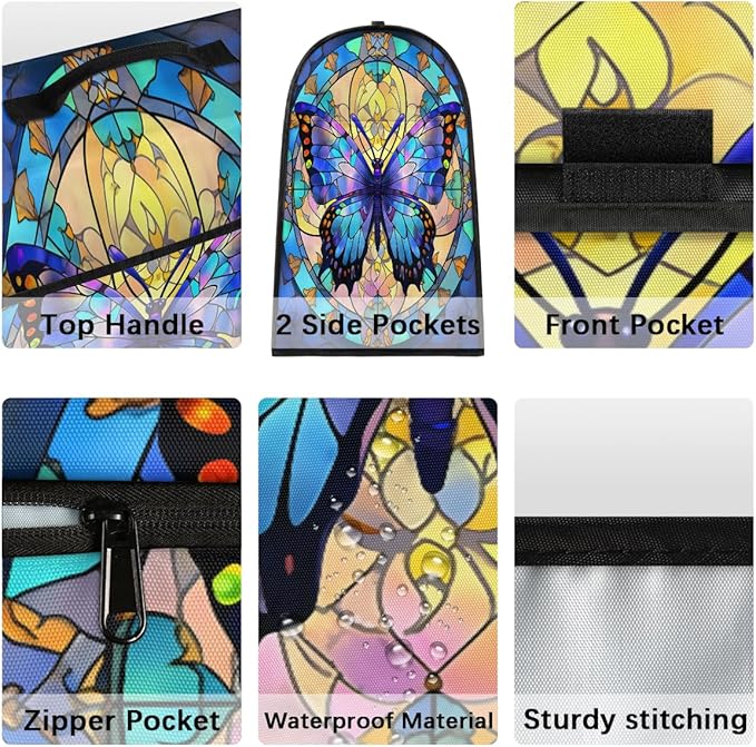 cfpolar Kitchen Aid Mixer Cover Compatible with 6-8 Quarts Butterfly Blue Flower Stand Mixer Cover Kitchen Aid Mixers Accessories Appliance Organizer Bag Dust Covers with Zipper Pocket