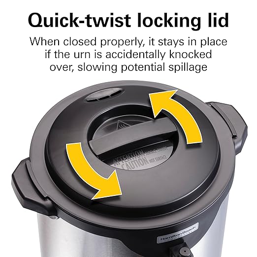 Hamilton Beach Commercial 40 Cup Stainless Steel Coffee Urn Double Wall 120V NSF Certified (HCU040S)
