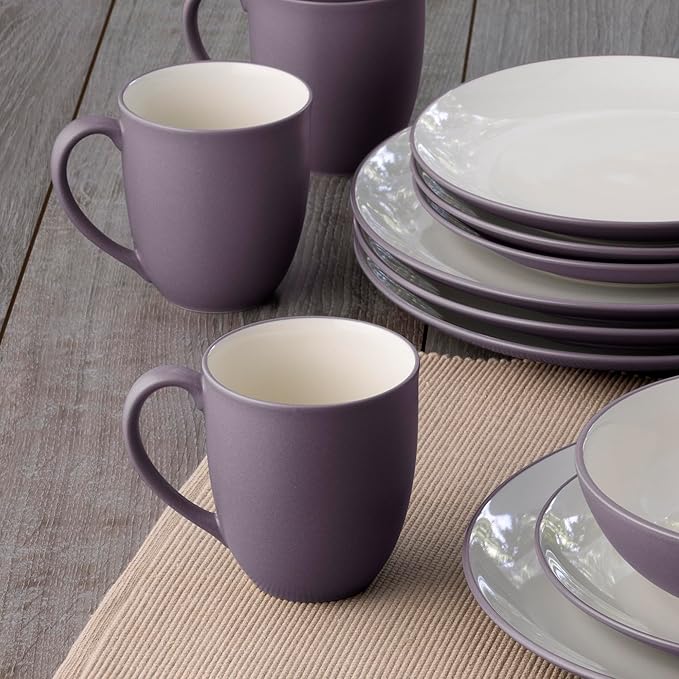 Noritake Colorwave Plum 16-Piece Coupe Dinnerware Set Service For 4