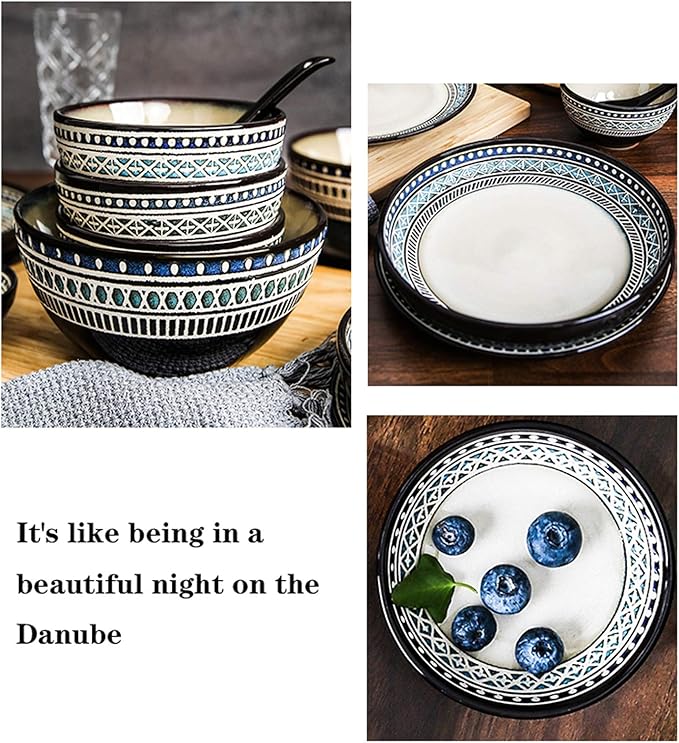 Ceramic Dinnerware Set Relief Craft Dinnerware Set With Dinner Plates Bowls And Mugs Plate Set