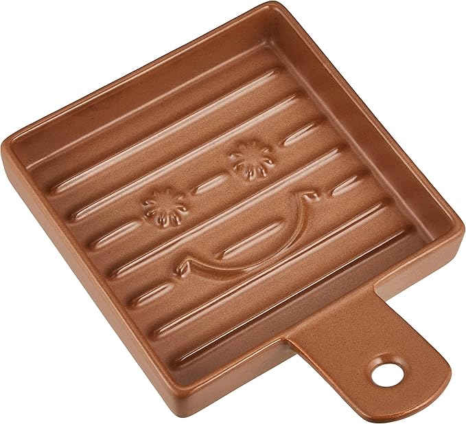 佐治陶器 Banko Ware Open Fire OK! Smile Toaster Pan Brown 10-24