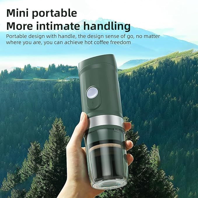 Portable Car Coffee Maker Home Drip Coffee Brewer with Heating Function 80ml Extraction Capacity and 8 Grams Powder Cup Capacity Three Warehouse Design and Dual Mode Operation for Traveling