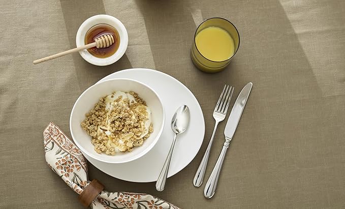 Lenox Dinnerware Set Studio 1414 Curve 16-Piece Set Service For 4 Bone China Material Dishwasher &amp Microwave Safe Home And Kitchen Kitchen And Dining Plates And Bowls Sets (White 16 Pieces