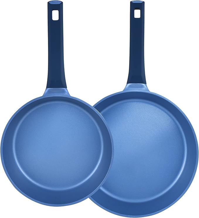MasterPRO - Gastro Diamond Collection - 2 Piece Fry Pan Set - 9.5” Frying Pan 11” Frying Pan - Durable Cast Aluminum Cookware Set - Non Stick Cooking Pot and Pan Set
