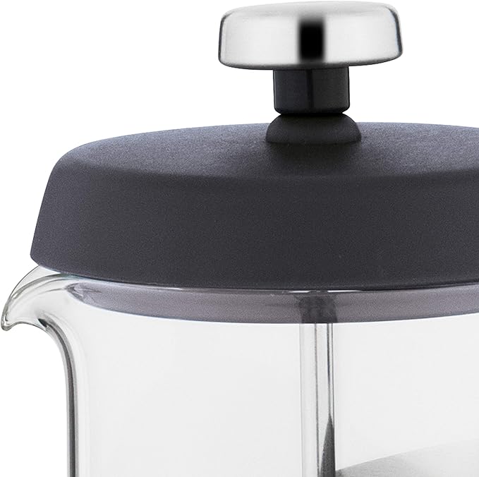 Berghoff Essentials Heat-resistant Glass French Press Maestro PP Lid 0.37 qt. Ergonomically Designed 18/10 Stainless Steel Handle Up to 3-Cup Satin Finish
