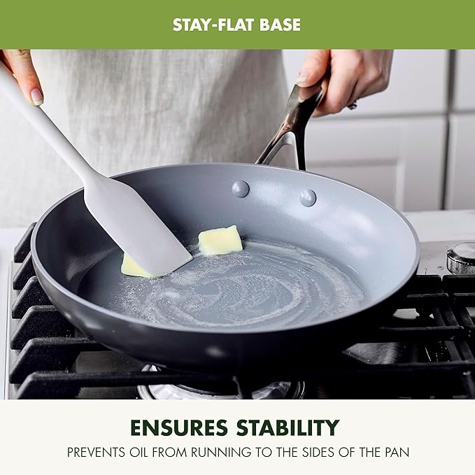 GreenPan Valencia Pro Ceramic Nonstick 16 Piece Cookware Set Hard Anodized PFAS-Free Pots &amp Pans Induction Ready Compatible on All Cooktops Dishwasher Safe Oven Safe to 600F Gray