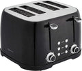 Amazon Basics 4 Slice Toaster 6 Browning Settings Removable Crumb Tray Bagel and Defrost Function Cancel Button 1600W Black