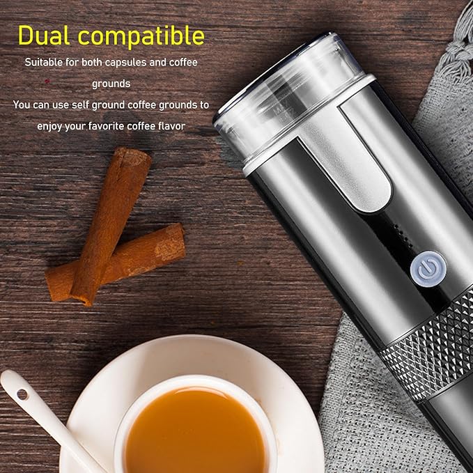 Portable Espresso Machine Travel Coffee Maker Compatible with NS Capsule &amp Ground Coffee Manually Operated Portable Espresso Maker for Home Office Camping