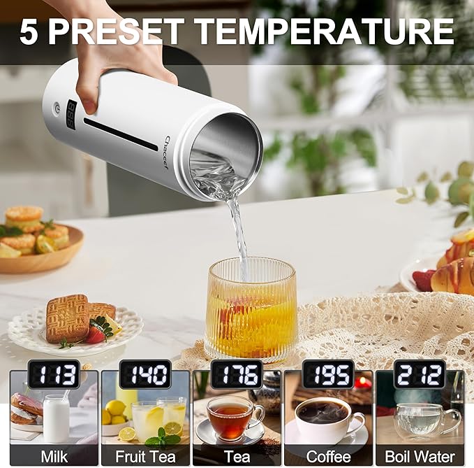 CHACEEF 1.2L Mini Rice Cooker &amp 350ml Travel Electric Kettle