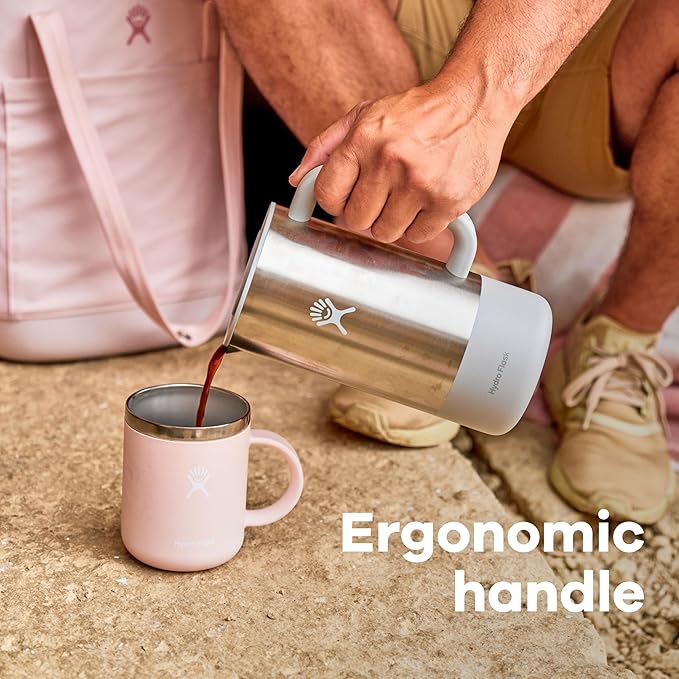 Hydro Flask French Press- Insulated Stainless Steel Coffee Maker Camping and Outdoors Shale Gray