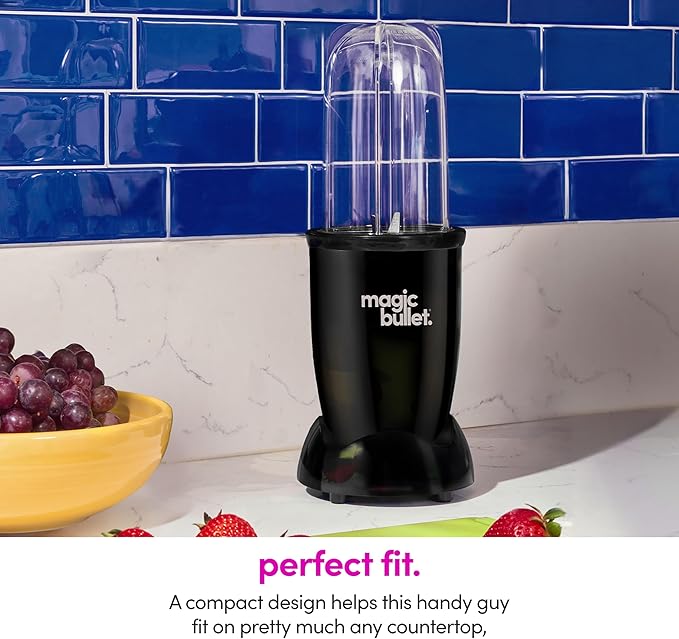 Magic Bullet® Blender Set 7-Piece Set 250W Blender and Food Processor 2 Blending Cups Cross Blade Compact Design Smoothies Sauces Silver MBR-0701AK (Pack of 4)