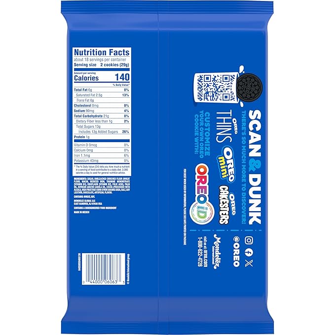 OREO Chocolate Creme Chocolate Sandwich Cookies Family Size 12 - 18.71 oz Packs
