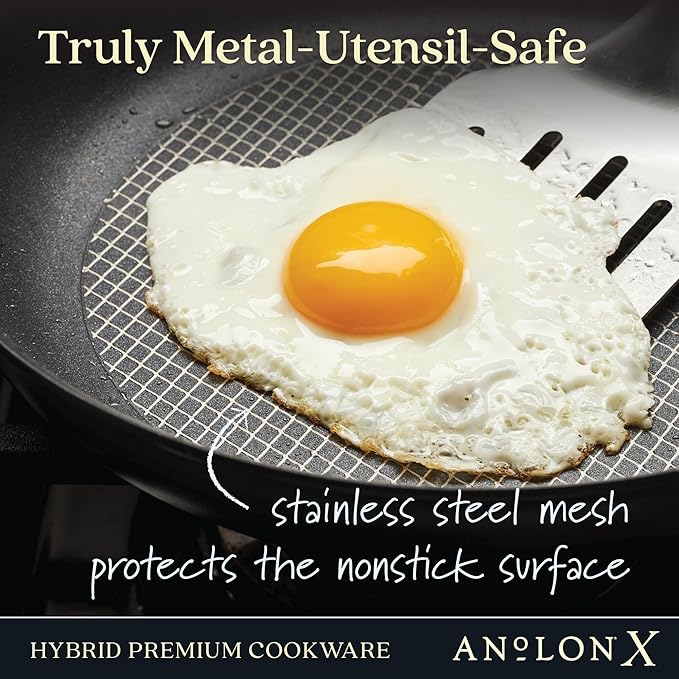 Anolon X Hybrid Nonstick Cookware Induction / Pots and Pans Set 10 Piece - Dark Gray