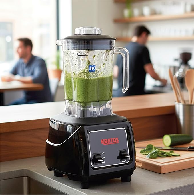 Kratos Commercial 3.5 HP Blender with Toggle Controls Pulse Feature 48 Oz. Jar 120V 1800W 5-15P Plug Black Countertop Professional Blender (29B-004)