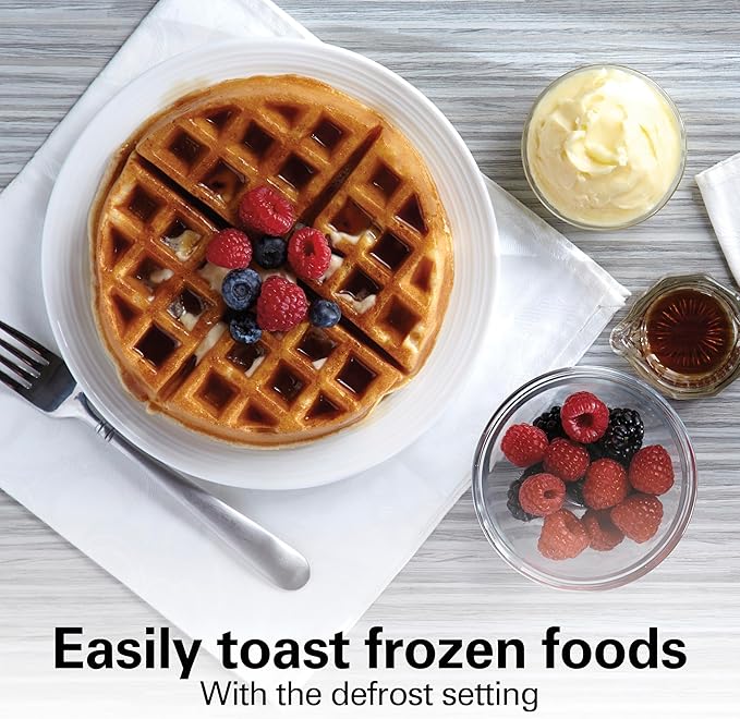 Hamilton Beach 2 Slice Extra Wide Slot Toaster with Bagel &amp Defrost Settings Shade Selector with 7 Browning Levels Toast Boost Auto Shutoff Black &amp Stainless Steel (22633)