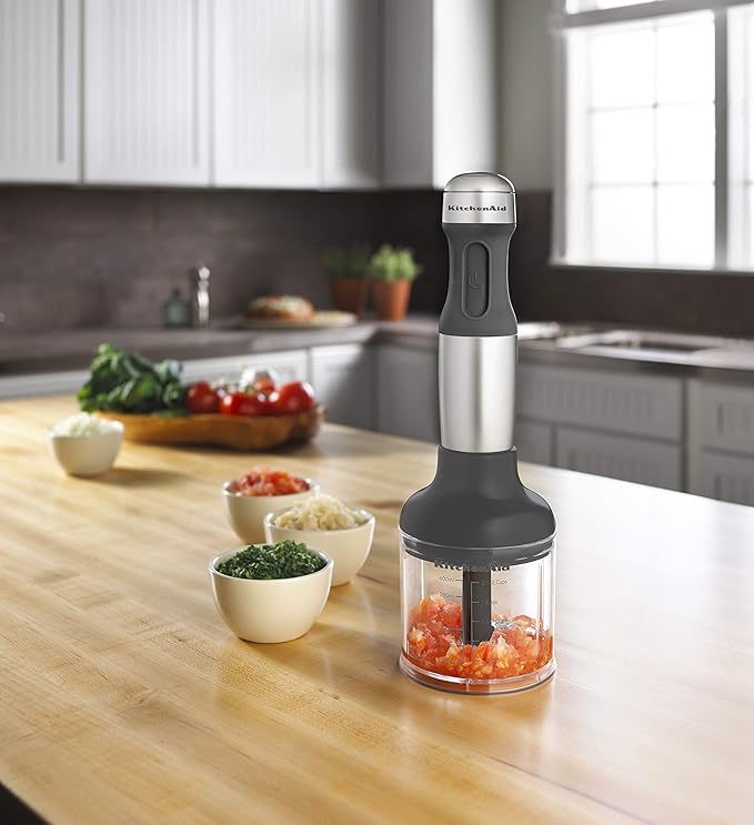 KitchenAid KHB2351CU 3-Speed Hand Blender - Contour Silver 8 inches