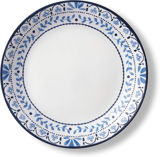 Corelle Vitrelle 18-Piece Service for 6 Dinnerware Set Triple Layer Glass and Chip Resistant Lightweight Round Plates and Bowls Set Portofino