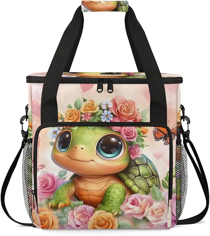 Turtle Coffee Maker Travel Bag Cute Insulated Grocery Bag Travel Picnic Leakproof Cooler Bags With Shoulder Strap