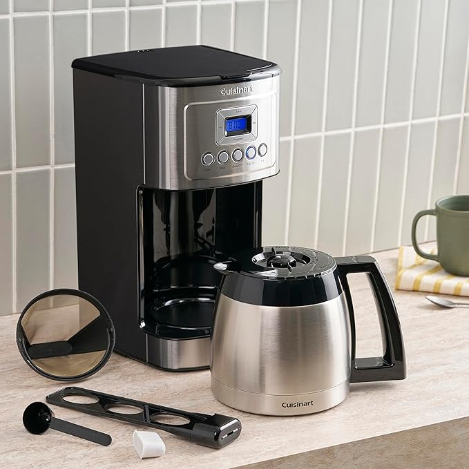 Cuisinart 12-Cup Coffee Maker Programmable PerfecTemp Thermal Carafe Coffee Machine with 1-4 Cup Setting Brew Strength Control and Brew Pause Stainless Steel DCC-3400NAS Silver