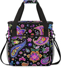 Paisley Floral Boho Travel Coffee Maker Carrying Bag Large Organizer Storage Tote Bag Insulated Reusable Cooler Grocery Bags