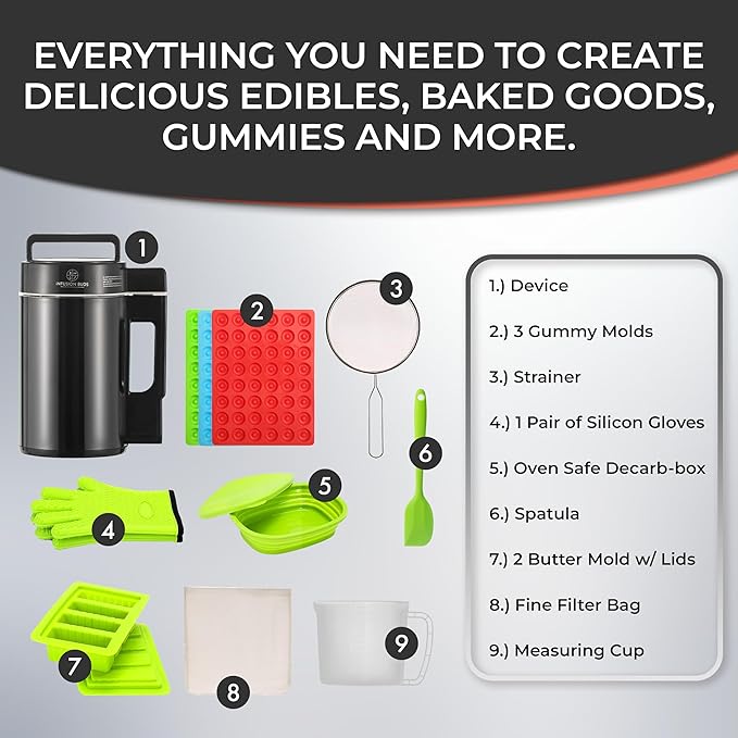 Infusion Buds Butter Infuser- Herbal Butter Maker Machine | Herbal Butter &amp Oil Infuser Machine. Includes Decarb Box and Tons of Accessories