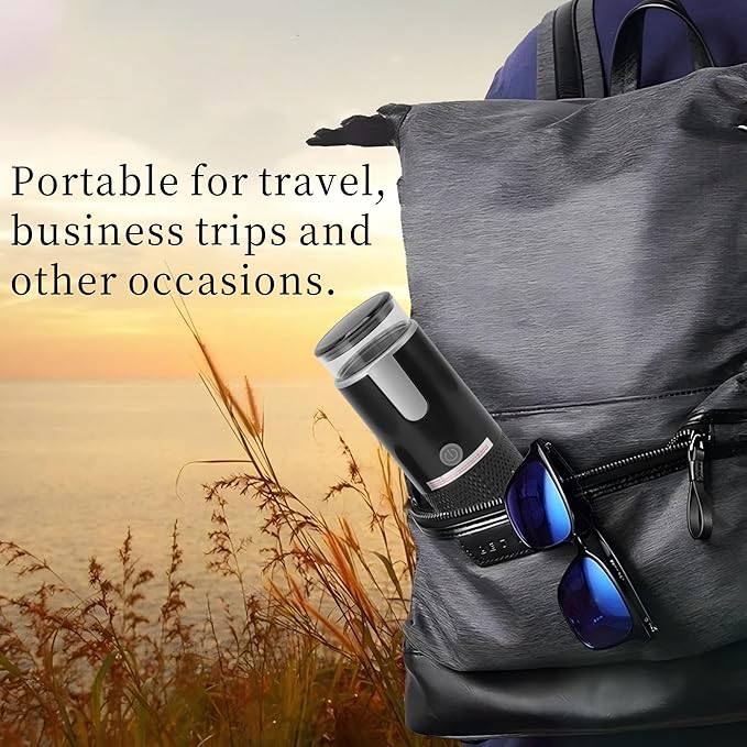 AUNMAS Portable Coffee Machine Travel Car Espresso Maker Handheld Coffee Maker Manually Operated for Camping Hiking Electric Espresso Machine Compatible for Capsules