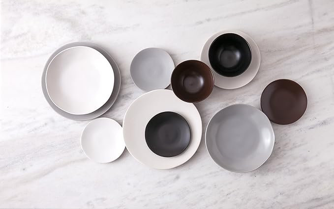 Fortessa Vitraluxe Dinnerware Heirloom Matte Finish Bread &amp Butter Plate 6.25-Inch Smoke Set of 4
