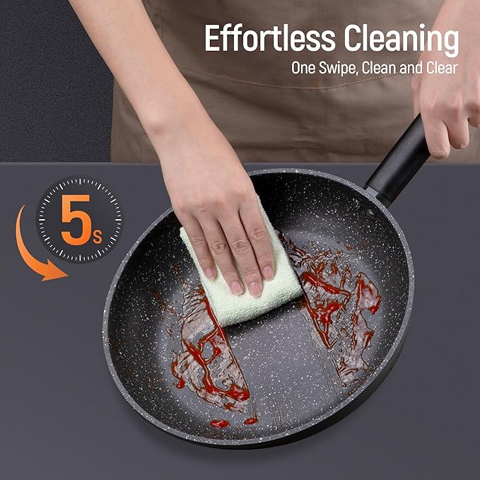 Leetaltree Nonstick Cookware Sets - 16 Pieces Pots and Pans with Utensils and Steamer Nonstick Cast Aluminum Kitchen Cookware with Bakelite Handles Non Toxic PFOS/PFOA Free (Green)