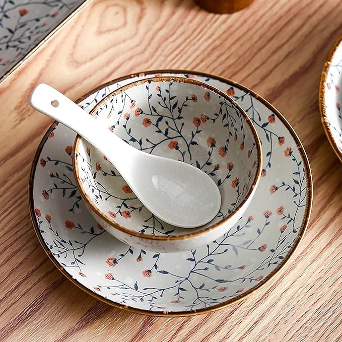 18-Pieces Retro Ceramic Dinnerware Set