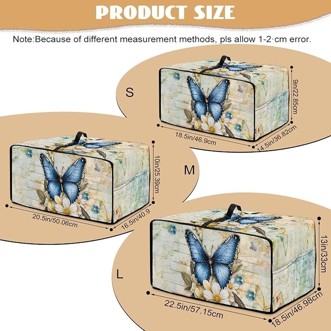 Doojoayie 6 Slice Toaster Cover Bread Machine Cover with Top Handle Design Kitchen Small Appliance Dust Protetor Stain Resistant Universal Fit Butterfly Print