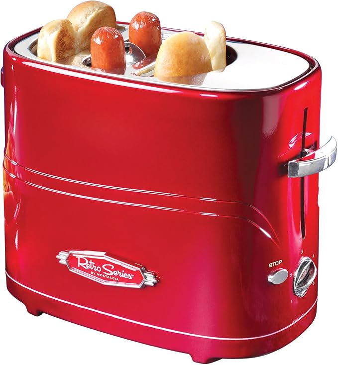 Nostalgia 2 Slot Hot Dog Toaster Bundle with Grilled Cheese Toaster