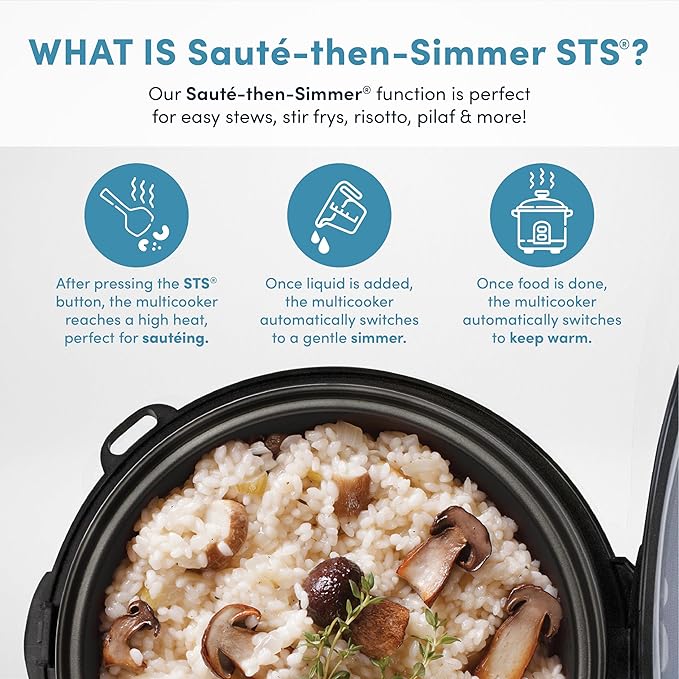 Cool Touch Rice Cooker with Glass Lid Food Steamer Slow Cooker Multicooker with 11 Preset Functions Steam Tray Measuring Cup Rice Spatula 20 Cups (Cooked)