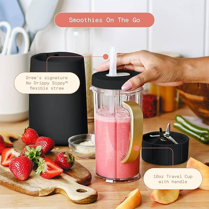 Personal Blender Set 12-Piece 240W Compact Single Serve Blender with Blending and Grinding Cups BPA-Free Dishwasher Safe (Black Sesame)