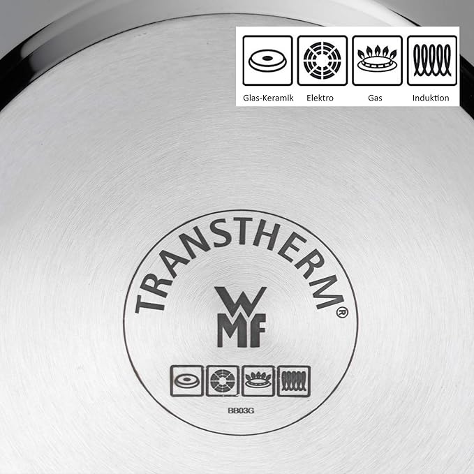 WMF Pot Set 5-Piece Astoria Pouring Rim Glass Lid Cromargan® Stainless Steel Polished Suitable for Induction Hobs Dishwasher-Safe
