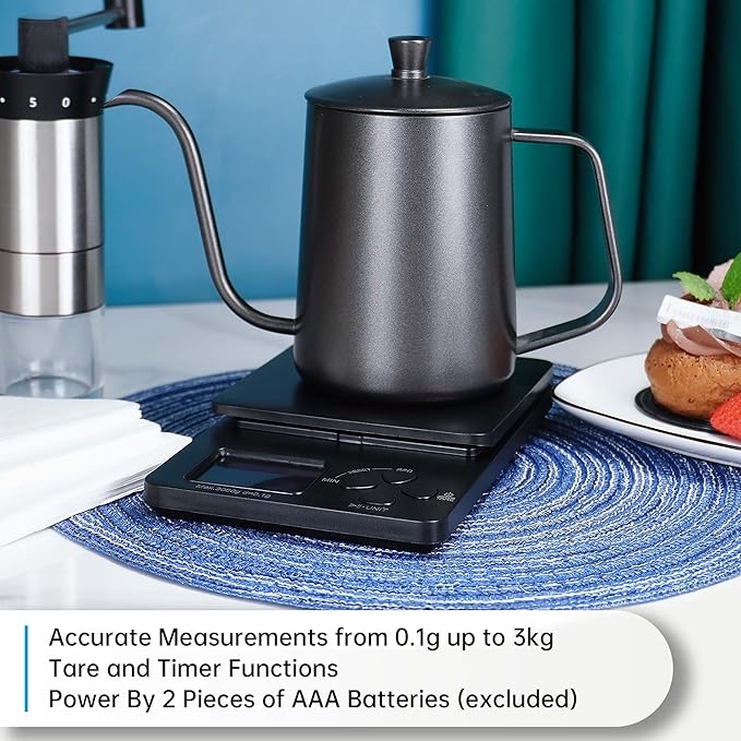 SuperCook Hand Drip Pour Over Coffee Set All in One Includes Gooseneck Kettle V60 Glass Dripper Paper Filter Cups Manual Grinder Scale Ideal for Anniversary Birthday Gift