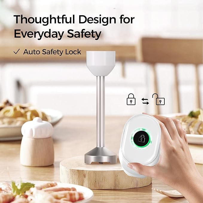 Cordless Hand Blender12V Rechargeable Immersion Blender with 60+ Bowl Battery Life4-Point Stainless Steel BladeVariable Speed &amp Egg Whisk - for SoupsSmoothies Baby Food